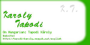 karoly tapodi business card