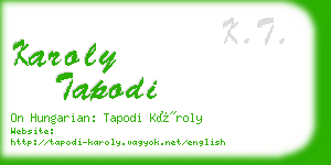 karoly tapodi business card